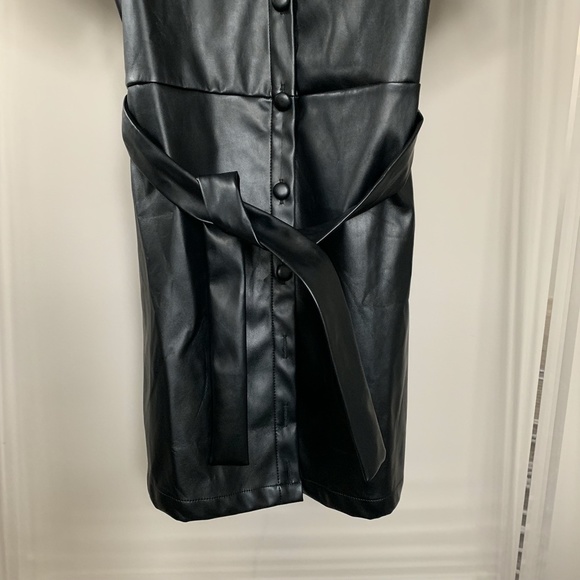 MISSGUIDED Faux Leather Shirt Dress in Black US 2 - Picture 7 of 9